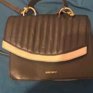 Nine West Black and Cream Crossbody Bag